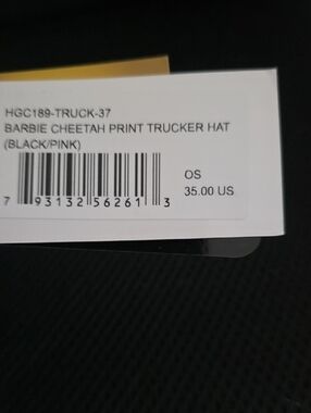 Barbie Black and Pink Cheetah Trucker Hat